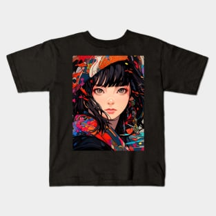 Cybernetic Journeys: Ghost in the Shell Aesthetics, Techno-Thriller Manga, and Mind-Bending Cyber Warfare Art Kids T-Shirt